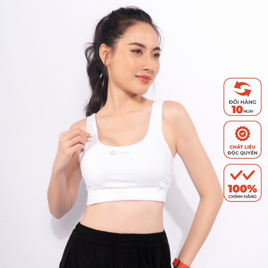 Áo Bra Pixie Màu Trắng Thể Thao Livan Sport Tặng Kèm Mút Ngực