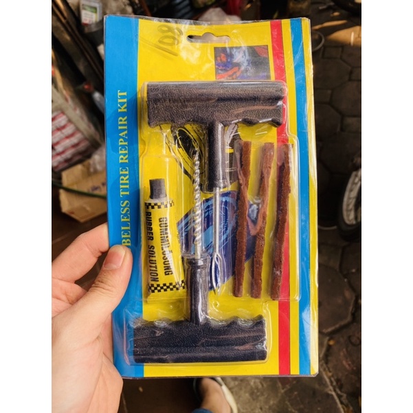 Bộ dụng cụ vá lốp, vá dùi xe máy không săm