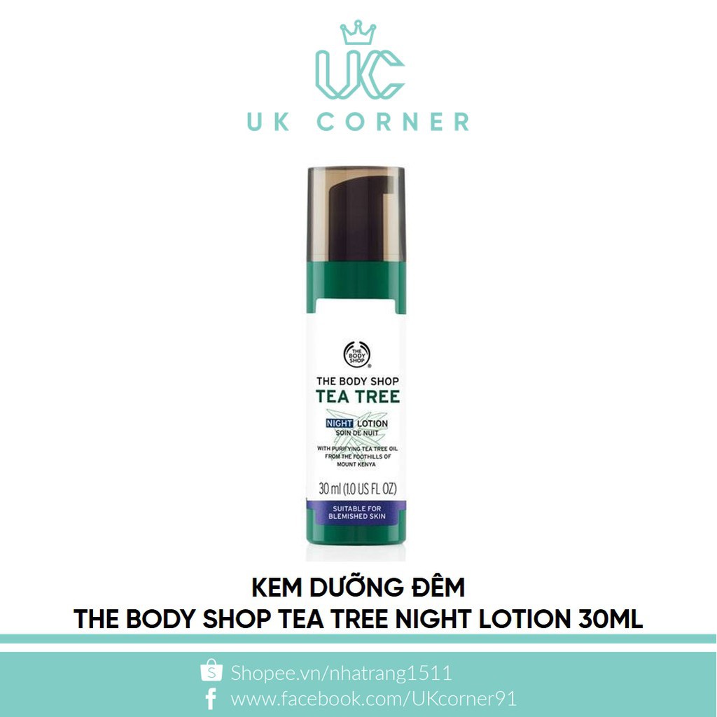 Dưỡng đêm The Body Shop Tea Tree Night Lotion 30mL