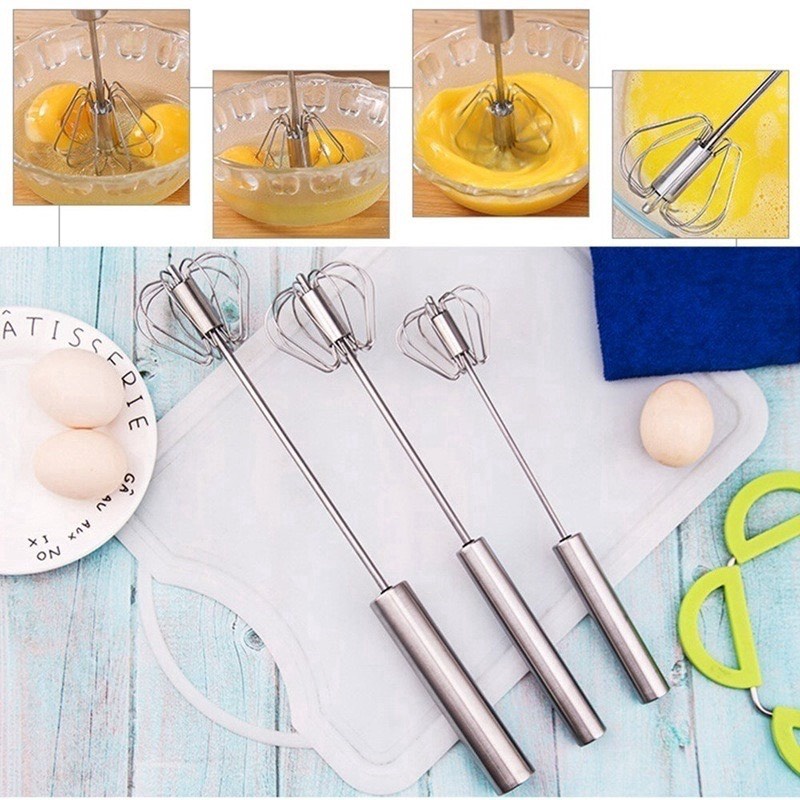 Dụng Cụ Đánh Trứng Cầm Tay Tự Động Bằng Thép Không Gỉ