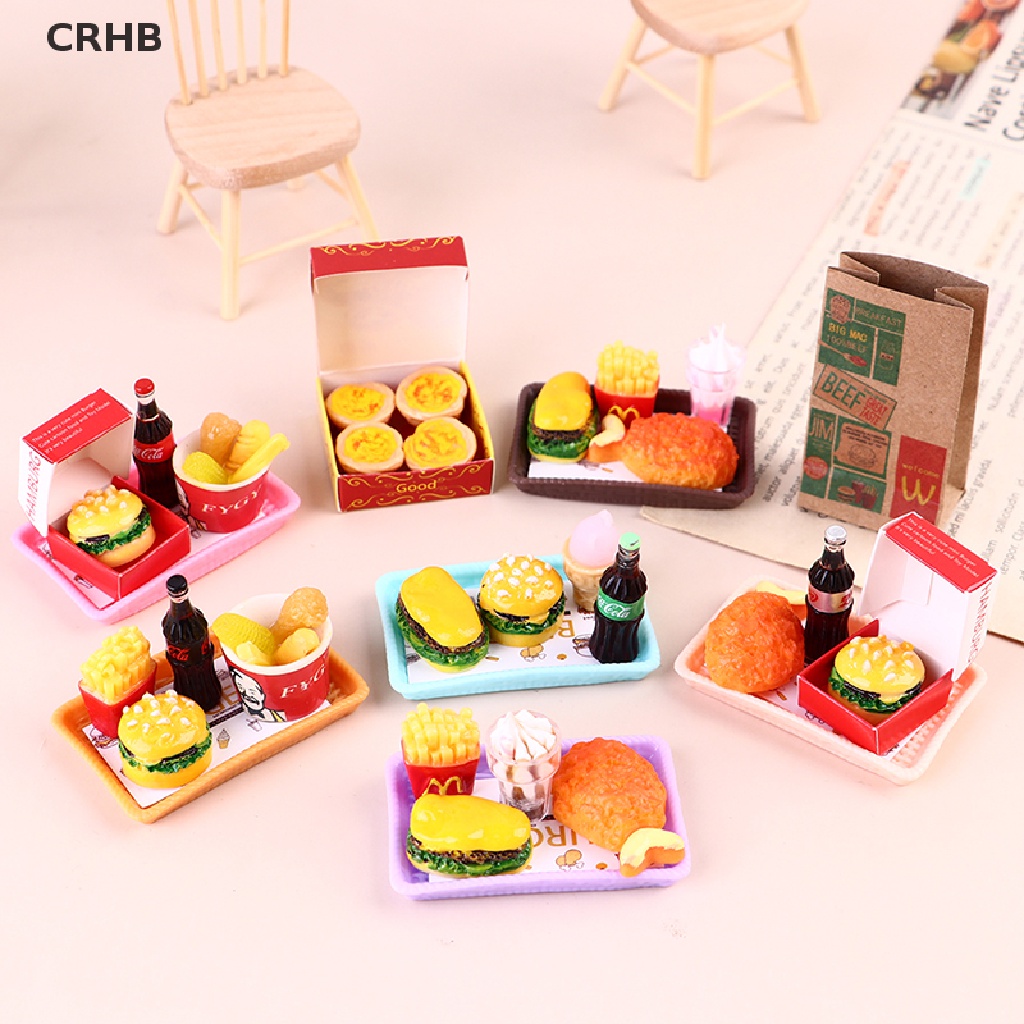 Mô Hình Đồ Chơi Hình Bánh Burger Khoai Tây Chiên Bo11 Dành Cho Nhà Búp Bê Mới