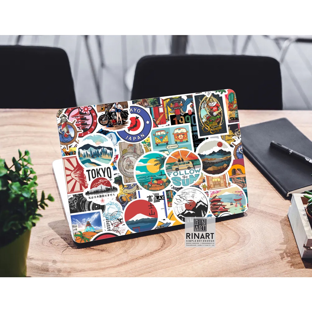 SET 200 STICKER SUMMER SIÊU CHẤT DÁN TRANG TRÍ ĐT LAPTOP VALI TƯỜNG TỦ KỆ MŨ BẢO HIỂM XE MÁY NOTEBOOK