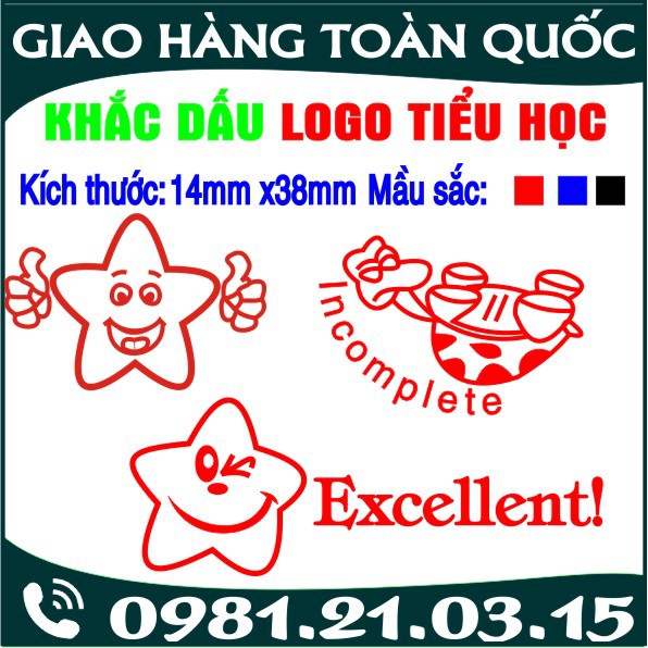 Combo 03 Con dấu Logo Tiểu học