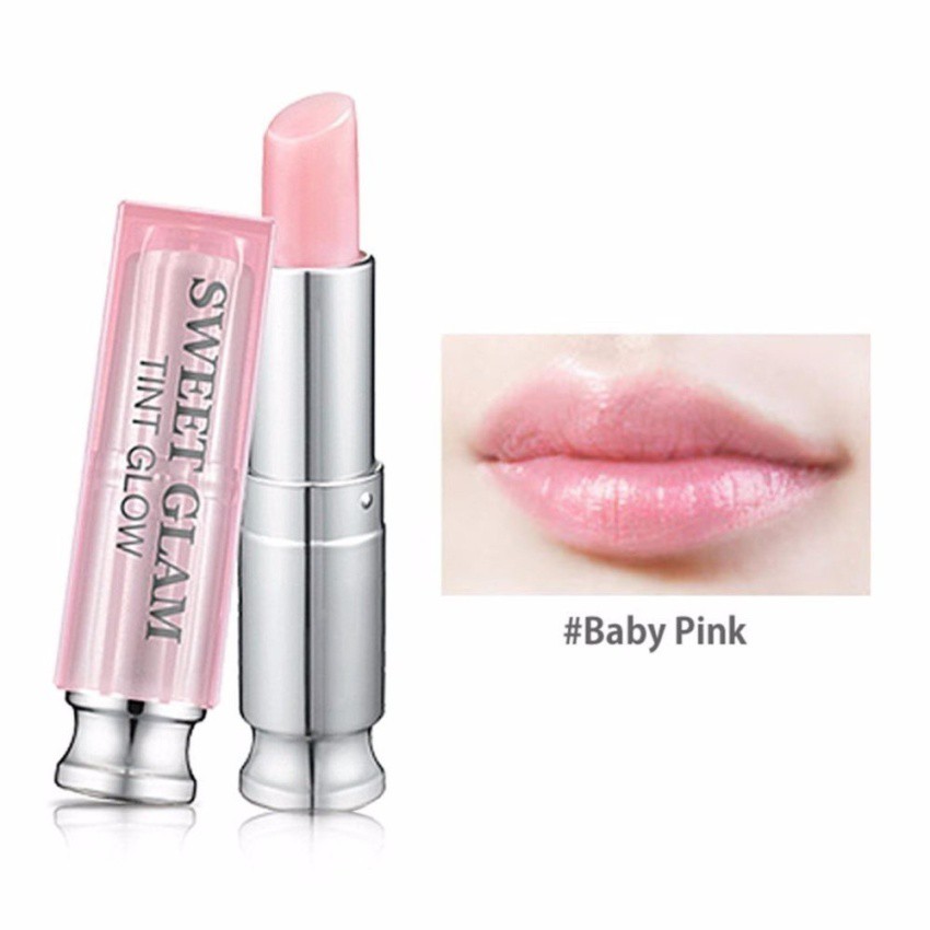 Son dưỡng môi có màu Secret Key Sweet Glam Tint Glow 3.5g Baby Pink (Hồng nhạt) _ Secret Key Chính Hãng