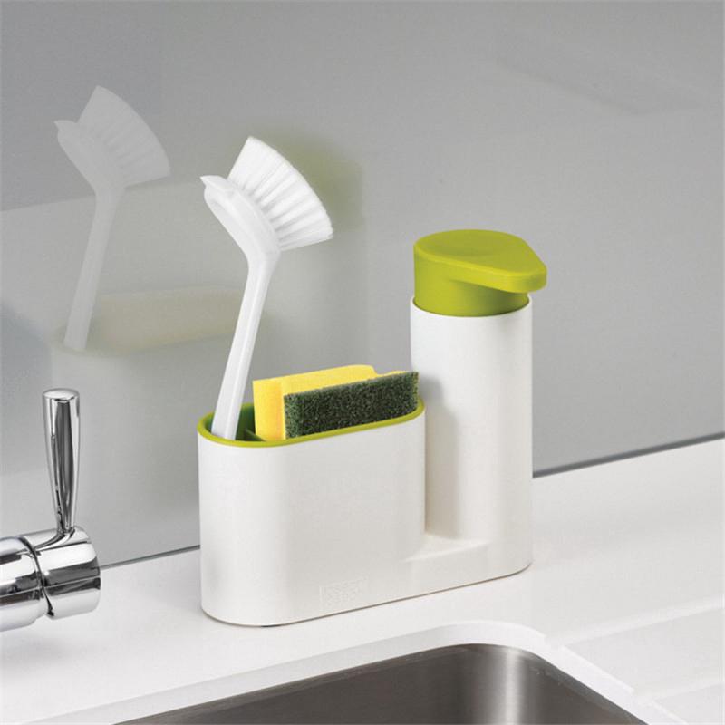 Hộp đựng dụng cụ rửa chén kèm chai đựng xà bông 2 trong 1 tiện dụng