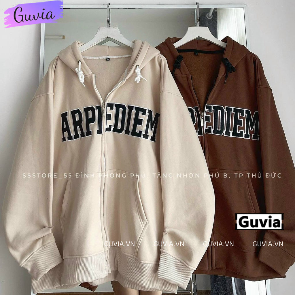 Áo Khoác Nỉ ARPEDIEM Nam Nữ Ulzzang Unisex, Áo Hoodie Dây Kéo Form Rộng Mẫu Mới Về GUVIA