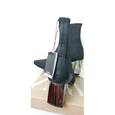 Boots bốt Zara gót sáng len chun dày xịn