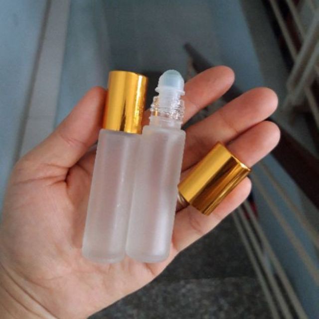 Lọ chiết nước hoa bi lăn 10ml nắp vàng - chai lọ đựng nước hoa