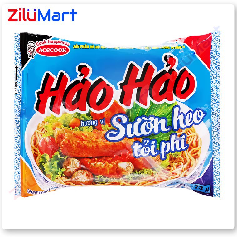 Thùng mì Hảo Hảo sườn heo tỏi phi 30 gói x 73g