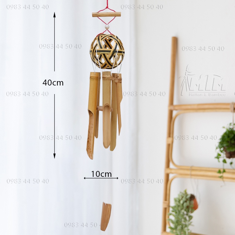 Chuông gió tre trúc (Cầu nhỏ) - treo trang trí ban công, hành lang nơi đón gió.