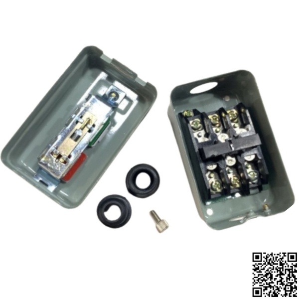 Công tắc bấm dính 3 pha KH-201 công tắc nguồn 10A, điện áp 380VAC tắt mở trực tiếp động cơ điện