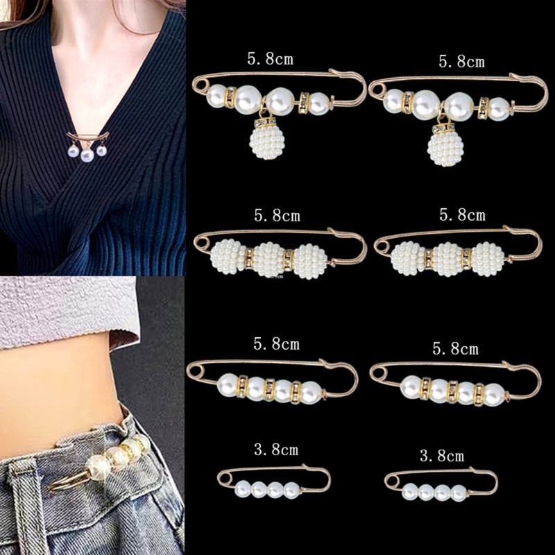 Ghim Cài Thắt Lưng Đính Ngọc Trai Nhân Tạo Chống Chói An Toàn Thời Trang Cho Nữ