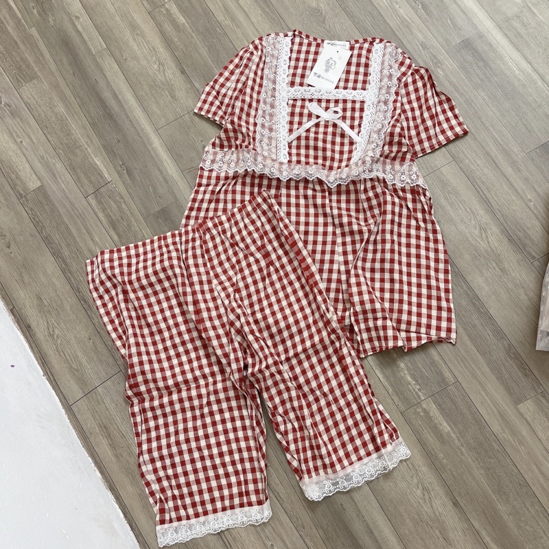 ( 40-60kg) Bộ Bầu mùa hè - Bộ bầu Ngắn Tay Quần Ngố baby doll pha ren