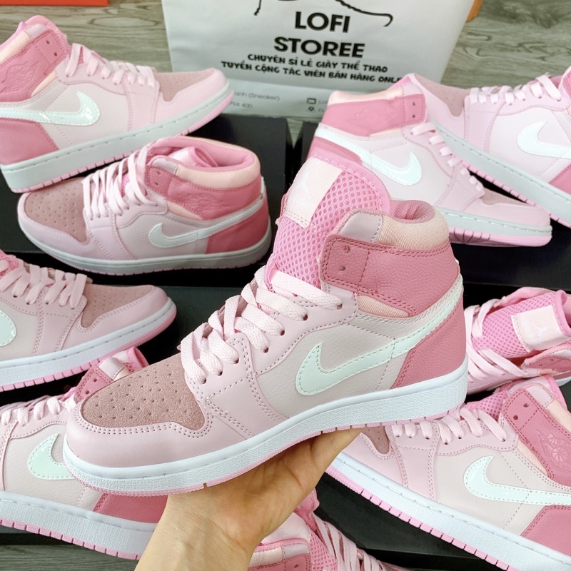 [ẢNH THẬT] Giày Thể Thao Jordan 1 hồng cao bản tiêu chuẩn [Full PK- Form chuẩn dày dặn]