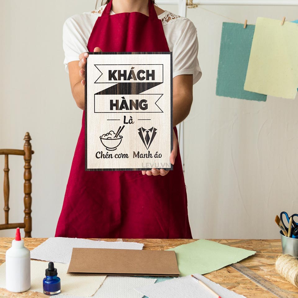 Tranh Slogan tạo động lực bán hàng LEVU055 trang trí nơi kinh doanh làm việc