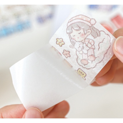 Băng keo Washi tape chủ đề cuộc sống dễ thương trang trí sổ tay dải 98cm | BSW126