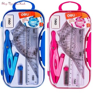 Bộ Eke, Compa Deli G30304-2 ( 7 MÓN)🥇FREESHIP🥇Chính Hãng🏆