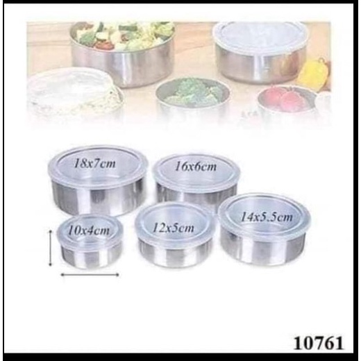BỘ THỐ LẠNH INOX 5 MÓN!SẠCH SẼ TIỆN DỤNG VÀ NGĂN NẮP