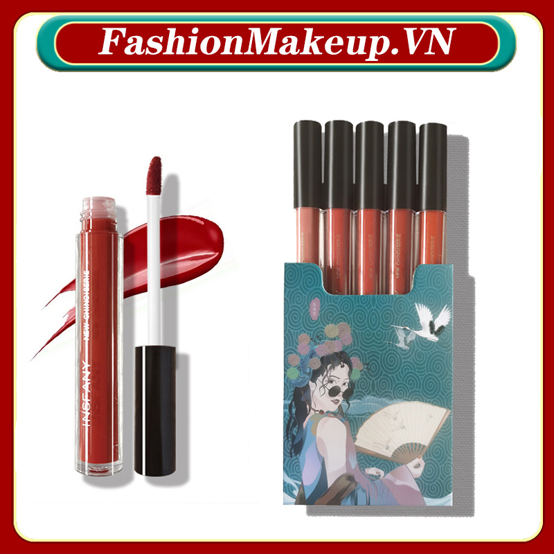 (Hàng Mới Về) Set 5 Son Kem Lì Mịn Mượt Như Nhung Lâu Trôi Và Không Phai Với Thiết Kế Hình Điếu Thuốc Sáng Tạo