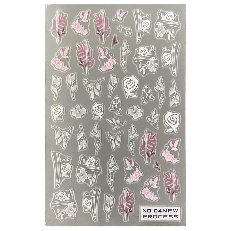 Miếng Dán Trang Trí Móng Tay Họa Tiết Hoa Tulip / Hoa Cúc 5d Xinh Xắn