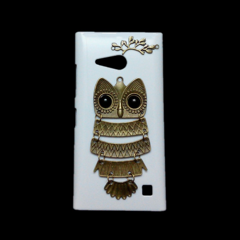 3D Retro Metal Owl Branch Back Hard Phone Case Cover for Nokia 3 5 6 8 Sirocco Lumia 430 530 535 540 550 640 XL 650 710 730 735 820 929 930 950 1320