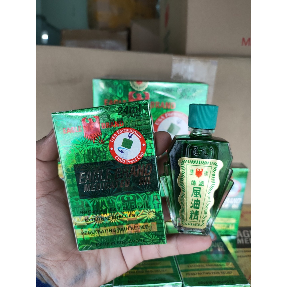 Dầu Gió Xanh 2 Nắp Mỹ xanh Con Ó 24ml