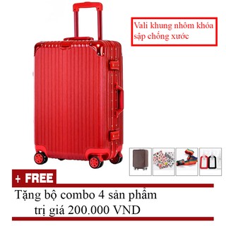 VALI KHUNG NHÔM, KHOÁ SẬP CHỐNG XƯỚC (CLASSIC BLACK)