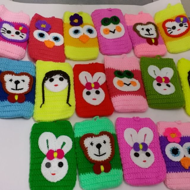 Combo 10 Túi đựng điện thoại bằng len handmade
