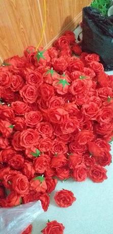 Combo 100 đầu bông hoa hồng lụa cao cấp