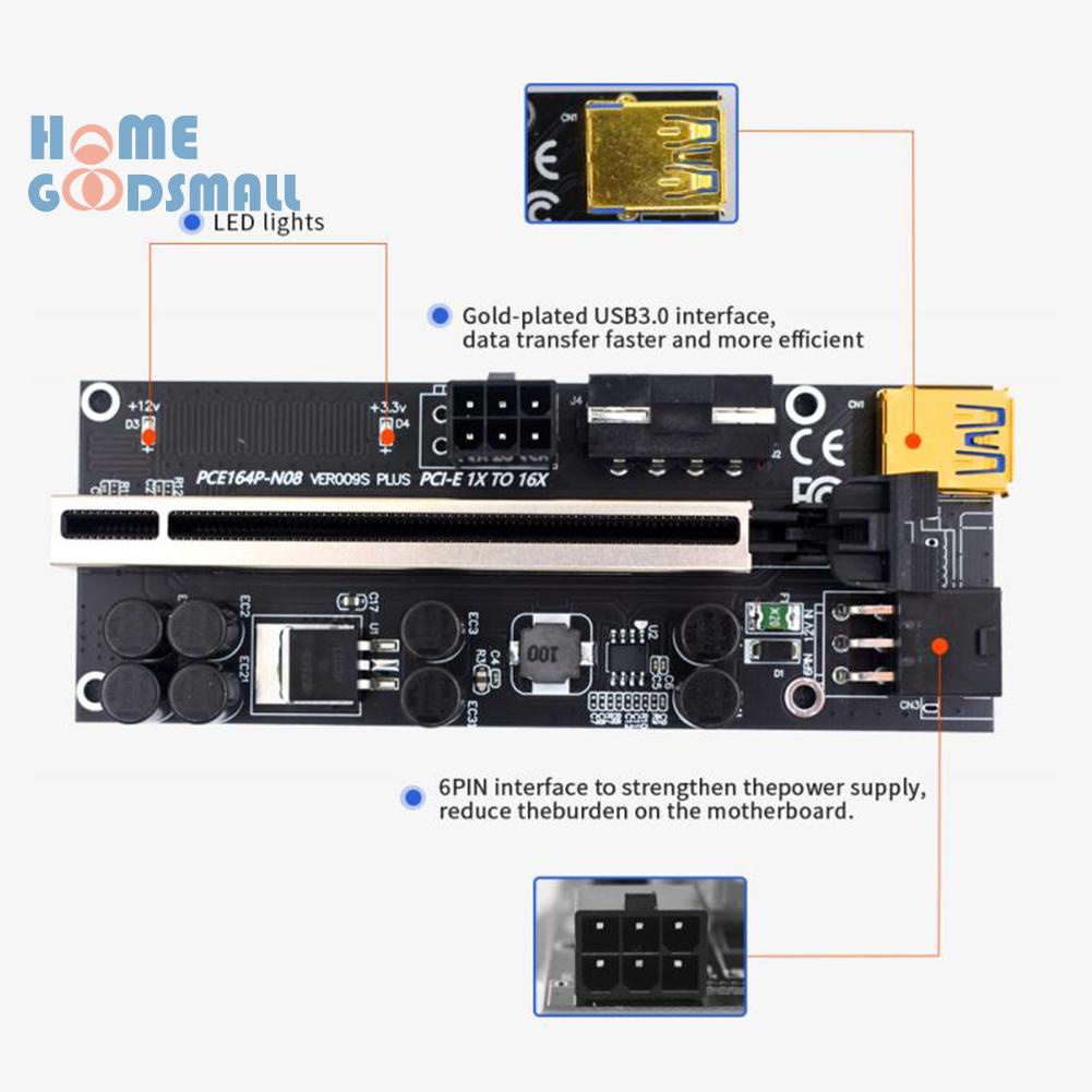 Card Chuyển Đổi Pci-E 1x Sang 16x Ver009S Plus Cho Btc Miner | BigBuy360 - bigbuy360.vn