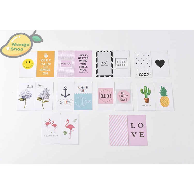 Set 10 Poster 2 mặt chụp ảnh trang trí sản phẩm 9*5,5cm