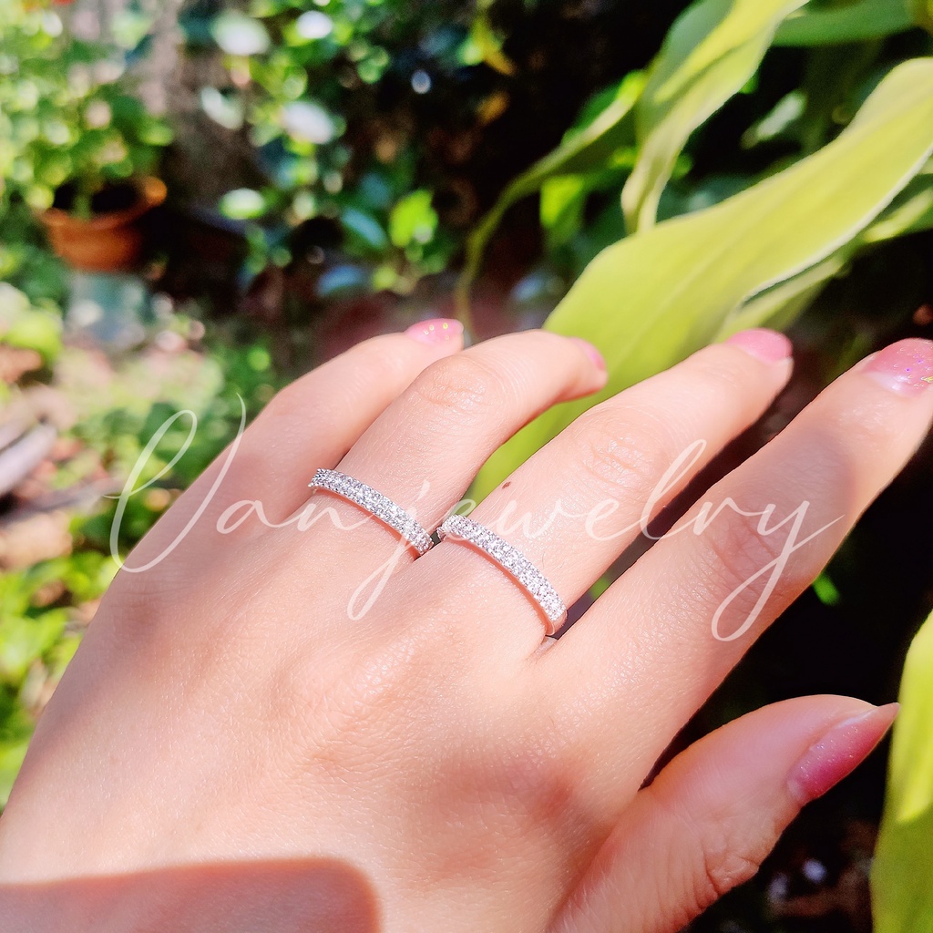 Nhẫn bạc Nhẫn 2 hàng đá Bạc ta Van Jewelry V10016 hai hàng đá