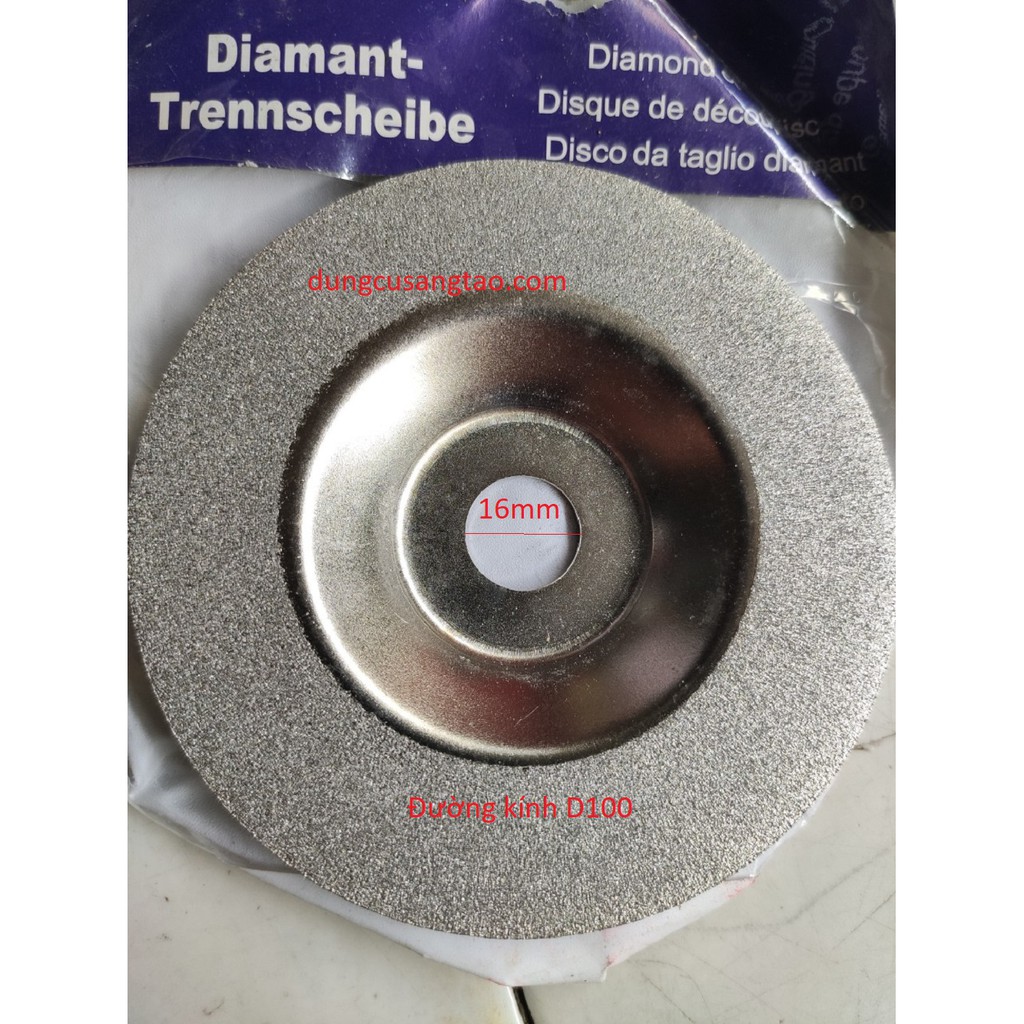 Đĩa mài 100mm lỗ 16mm/20mm phủ kim cương