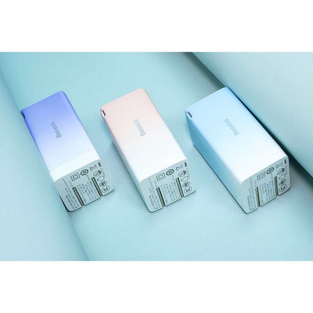 Bộ sạc nhanh Baseus GaN3 Pro 65W 2 type C + USB QC4+ PD3.0 AFC cho máy tính xách tay laptop iPhone 11 12 13 Huawei P40
