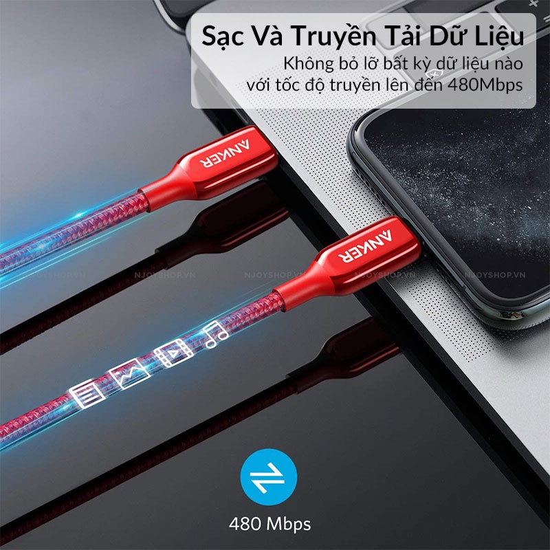 Cáp Sạc Nhanh Pd 20w Anker Powerline Iii A8843 One Piece Type C To Ip13 Pro Max 12 Pro Max Njoyshop