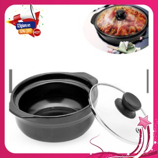 Sỉ Nồi đất sét tràng thạch nắp kiếng lòng sâu 1 lít