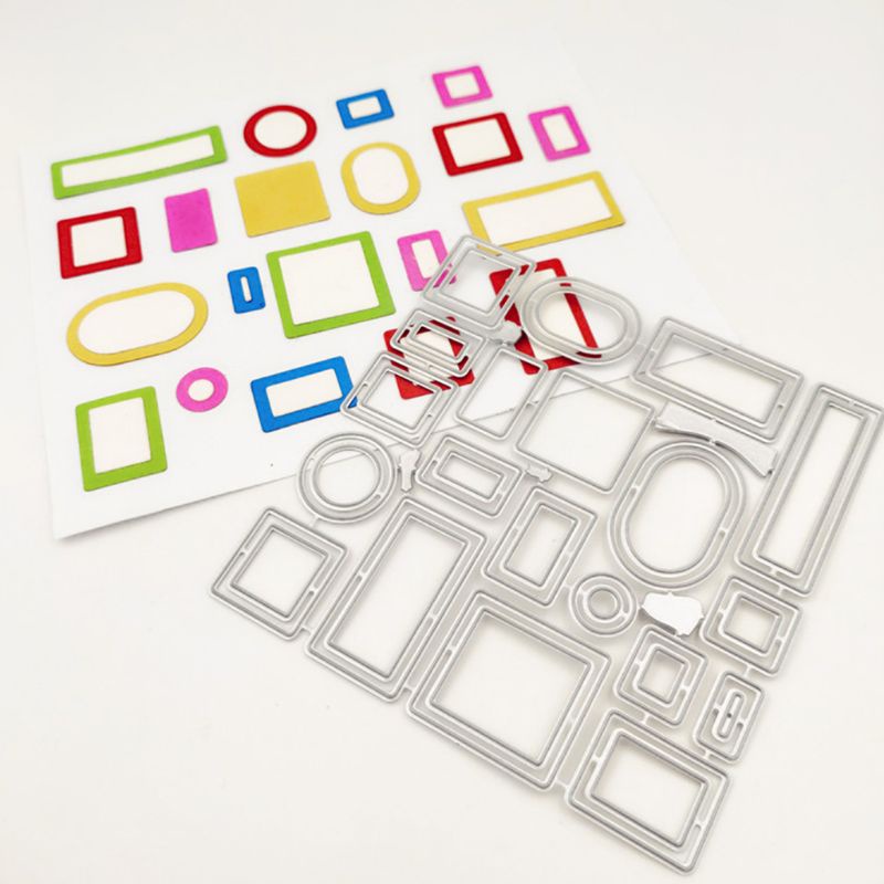 Khuôn cắt hình hộp vuông bằng kim loại dùng trang trí thiệp sổ tay DIY