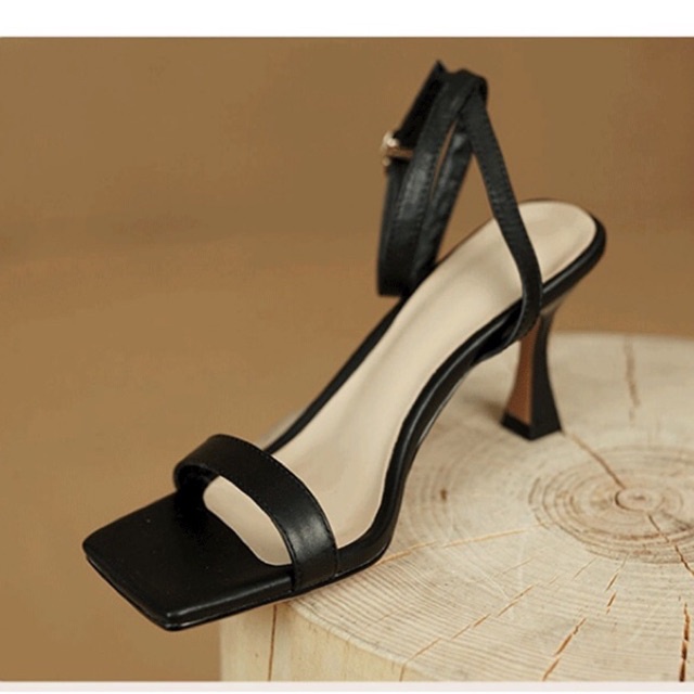 Giày Sandal Mũi Vuông Quai Ngang Tôn Chân Trẻ Trung Xinh Xắn E35