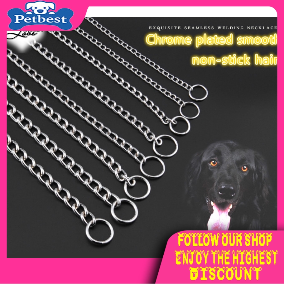 Vòng cổ kim loại mạ chrome cho thú cưng tùy chọn kích thước