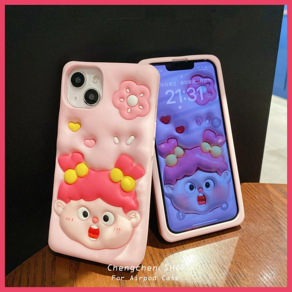 Ốp Điện Thoại Hình Cô Gái Bện Dây Cho iPhone14ProMax iP13Pro 13 iPhone11 12Promax 13Promax 11 12 13 14