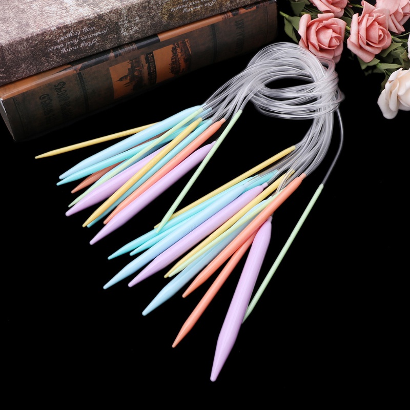 Set 12 Kim Đan Len Bằng Nhựa Nhiều Màu 40cm 80cm