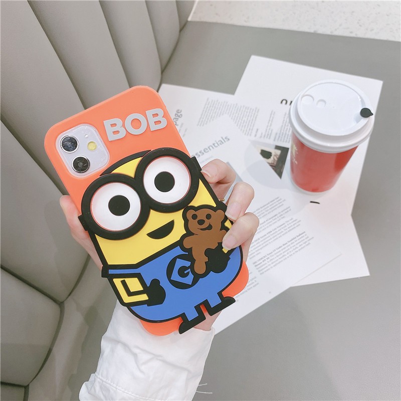 Ốp điện thoại silicon mềm chống rơi in hình minion cho iPhone 11 Pro Max 12 / iPhone X Plus 8 6 11
