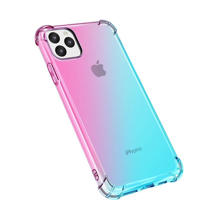 Iphone 11 Pro Max  7 8 Plus 12 Mini Gradient Double Color Rainbow  Corner Protecting Mobile Phone Cover Case Shell