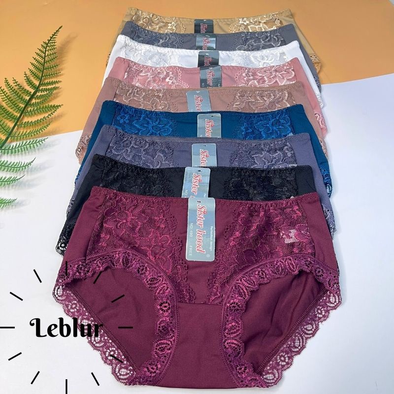 Quần lót cotton Thái Lan, viền ren lạ, co dãn, chip che bụng dưới cạp vừa Sister Hood 490, Le Blur