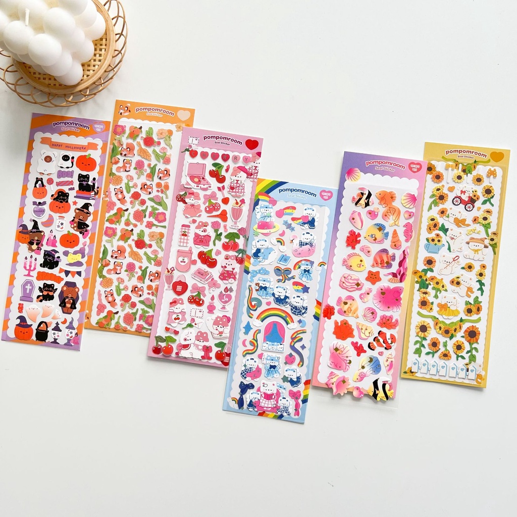 Peach 1Pcs Cute cherry rabbit animal sticker Journal Scrapbook Decor Sticker