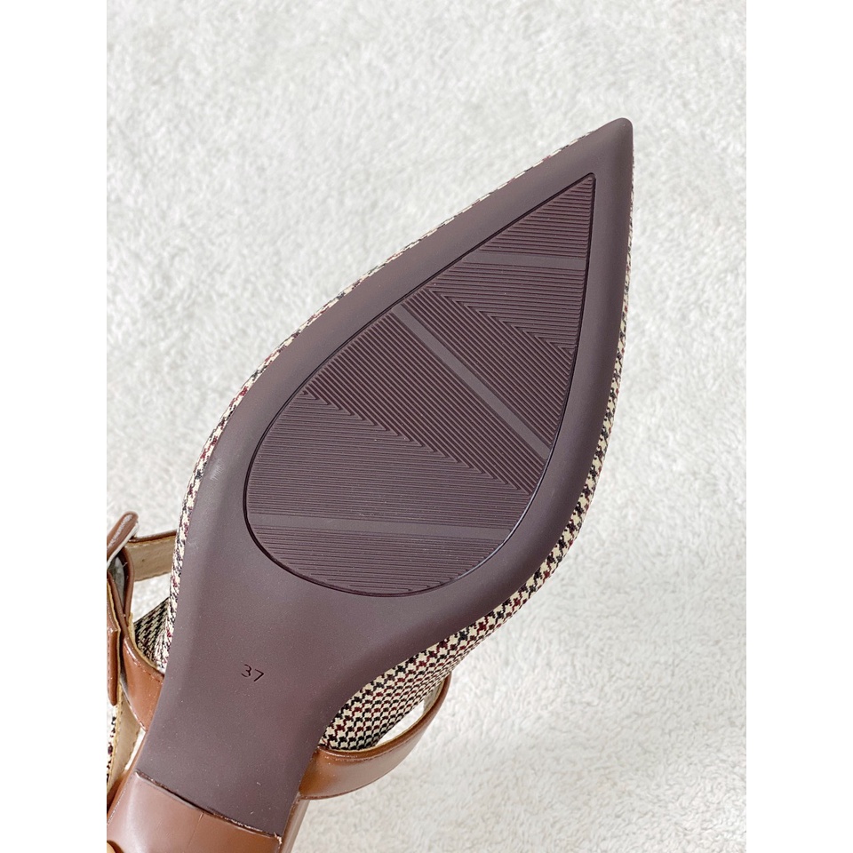 Giày cao gót - Sandal slingback COCO BEBE & CAPELLA mũi nhọn vintage 8p VNXK