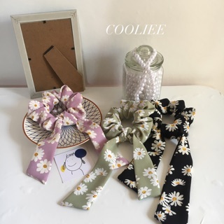 Cột tóc vải scrunchies nơ dài chiffon