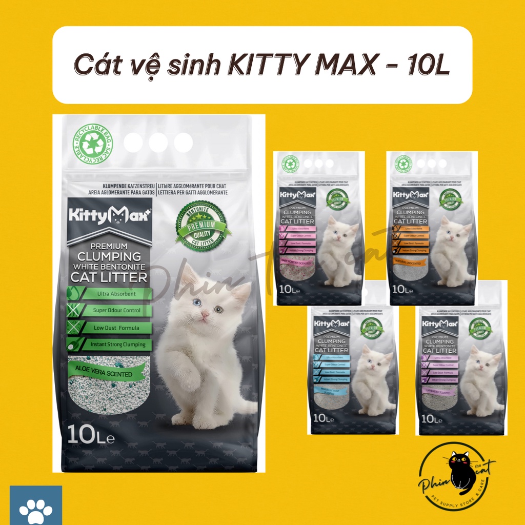 [Tân Phú] Cát vệ sinh KITTY MAX cho mèo - 10L - Best seller tại Thổ Nhĩ Kỳ - Ship hỏa tốc | phinthecat
