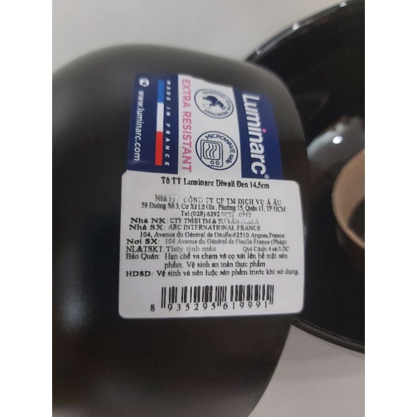 Tô,chén,dĩa TT Luminarc đen