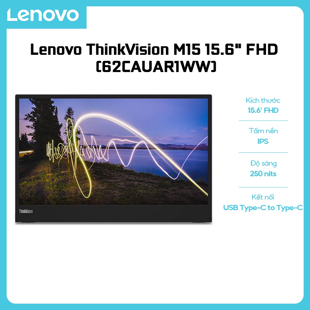 Màn Hình Di Động Lenovo ThinkVision M15 15.6" FHD 62CAUAR1WW | BigBuy360 - bigbuy360.vn